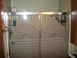 The old shower door, which was outdated