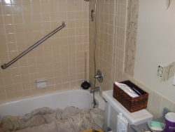 Shot from approximately the same angle, showing the old shower.