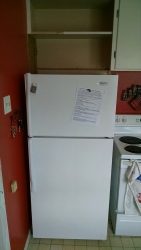 Here we have the refrigerator in its new position, which allowed for the counter to be extended.